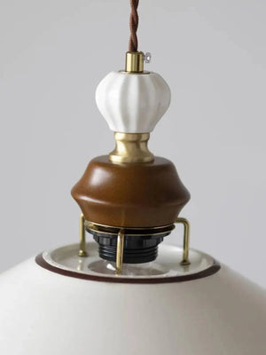 Vintage French Ceramic Pendant Ceiling Lamp