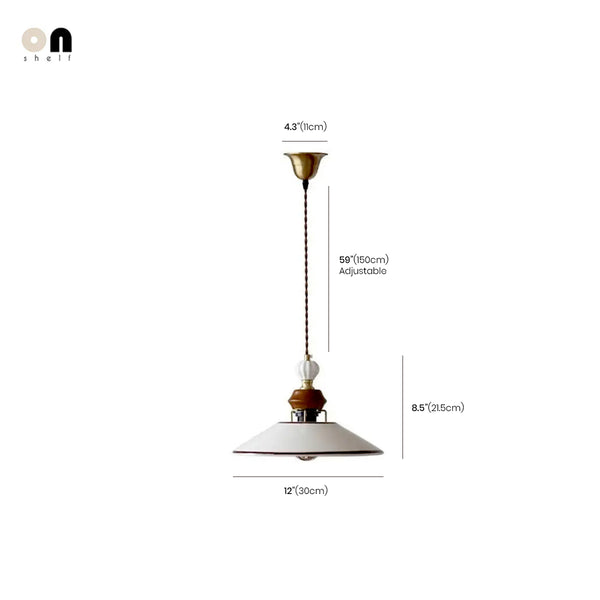 Vintage French Ceramic Pendant Ceiling Lamp