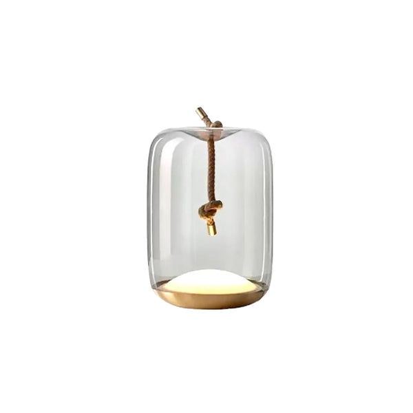 Nordisches Glas mit Seil-Tischlampe