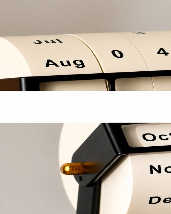 CMYD Rotating Wheel Retro Wooden Calendar