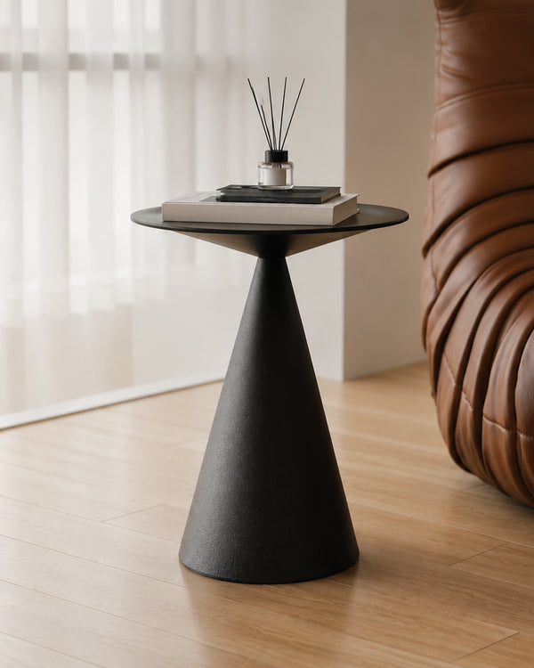 Cone Base Metal Side Table
