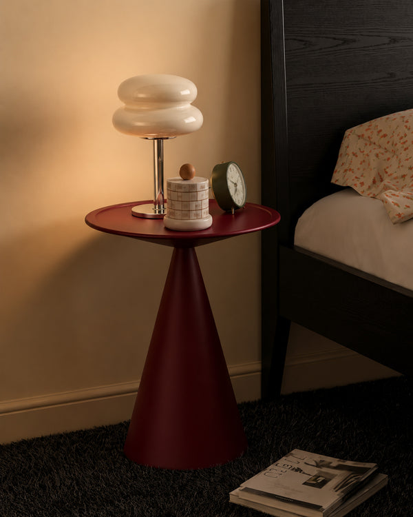 Cone Base Metal Side Table