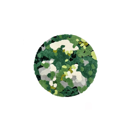 Round Moss Forest Hand-Crafted Carpet
