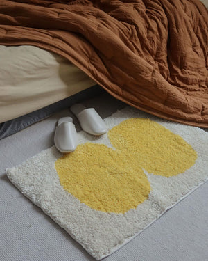MokoMoko Yellow Oval Tufted Bath Mat