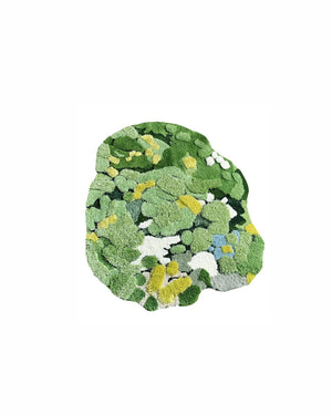 Three-Dimensional Green Moss Large Hand-Crafted Rug