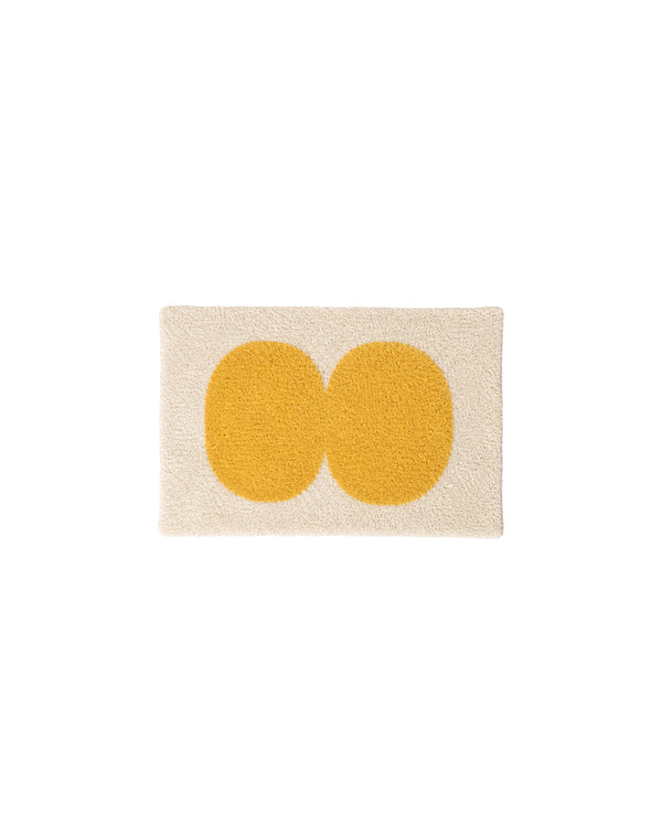MokoMoko Yellow Oval Tufted Bath Mat