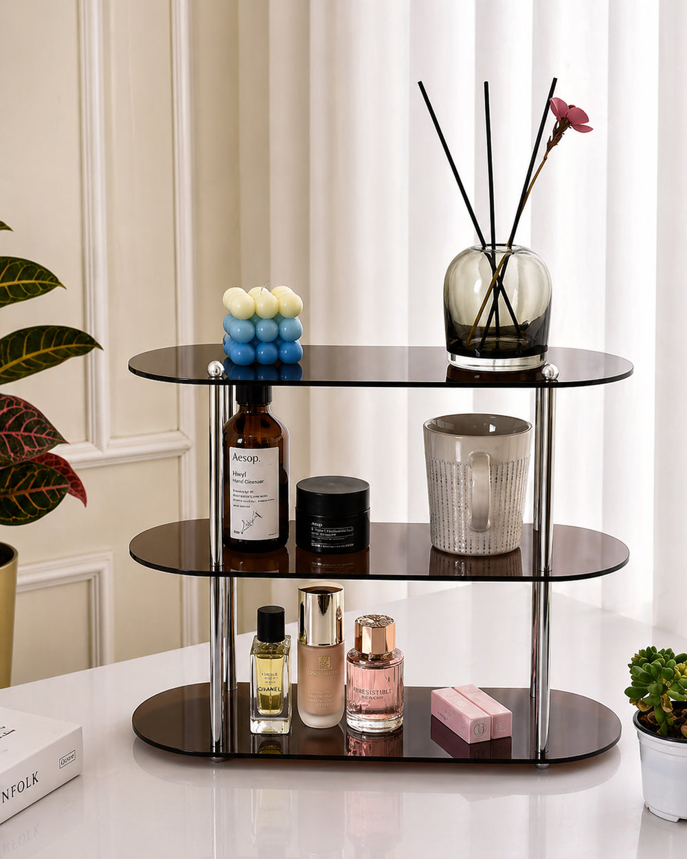3-Tier Oval Acrylic Display Shelf