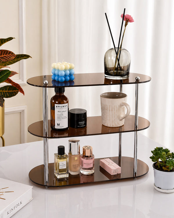 3-Tier Oval Acrylic Display Shelf
