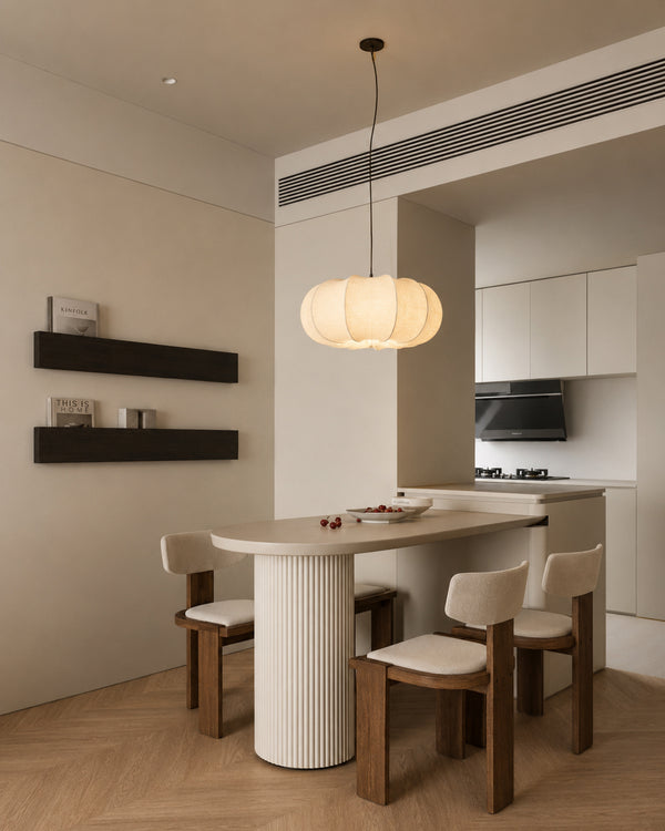 Yū Tokyo Lotus Cloud Wabi-Sabi Silk Paper Pendant Light
