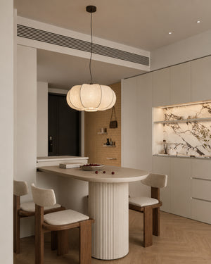 Yū Tokyo Lotus Cloud Wabi-Sabi Silk Paper Pendant Light
