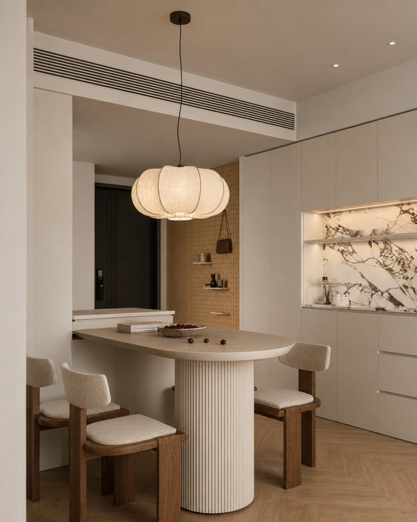 Yū Tokyo Lotus Cloud Wabi-Sabi Silk Paper Pendant Light