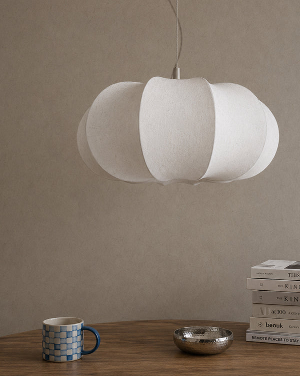 Yū Tokyo Lotus Cloud Wabi-Sabi Silk Paper Pendant Light