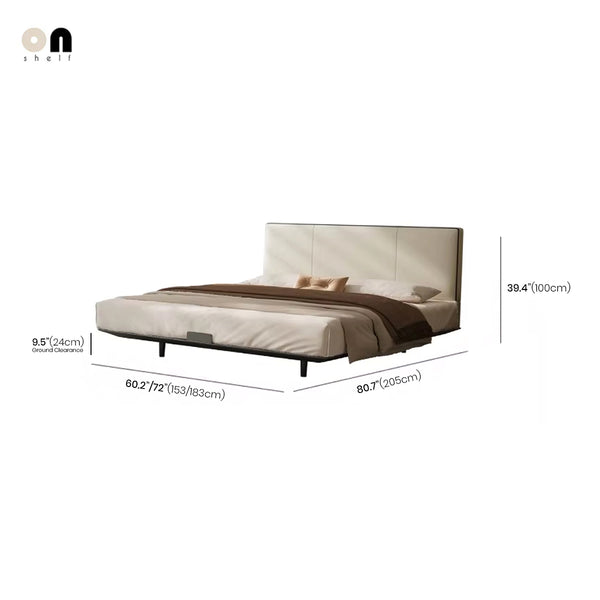 Studio Lima Beige Headboard Stainless Steel Bed Frame