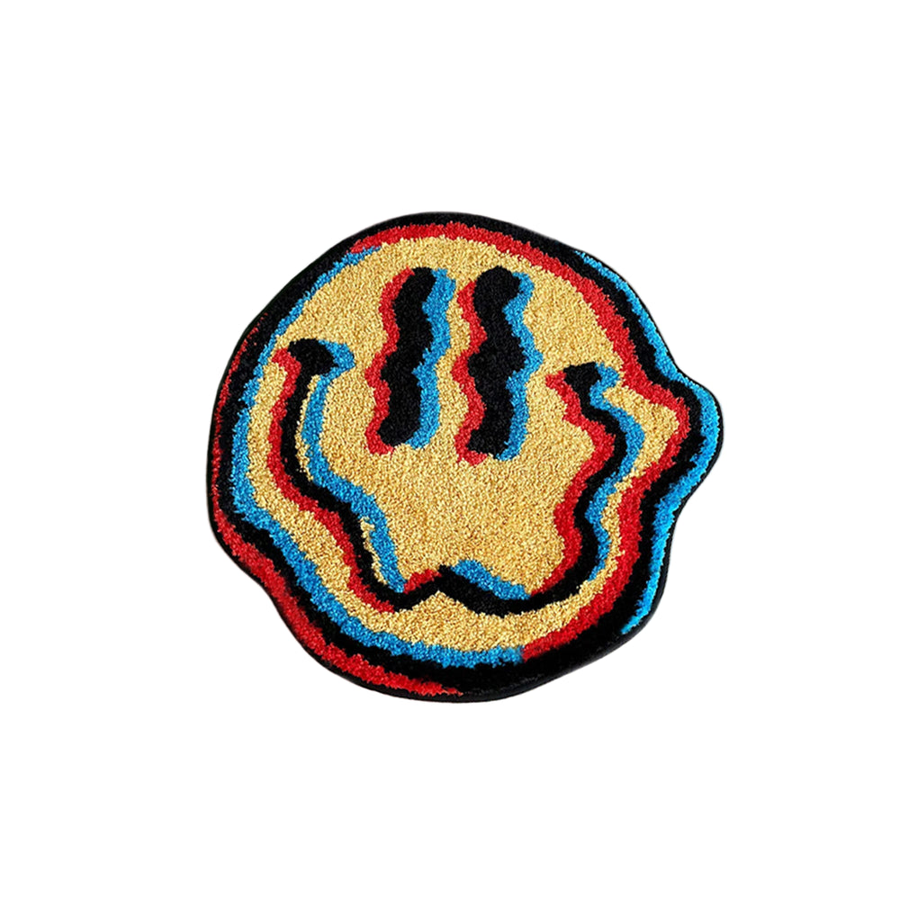 Mono Design Smiling Face Hologram Hand-Crafted Rug