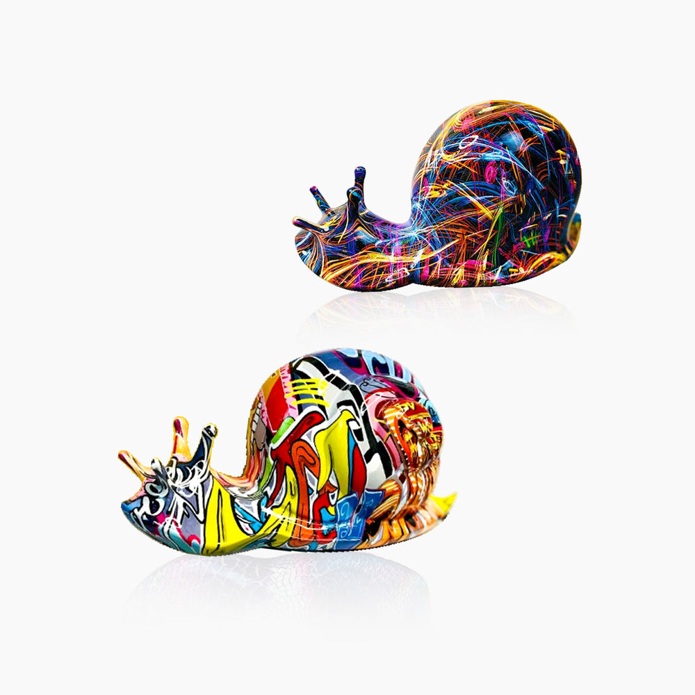 Graffiti Painted Snail Art Sculpture