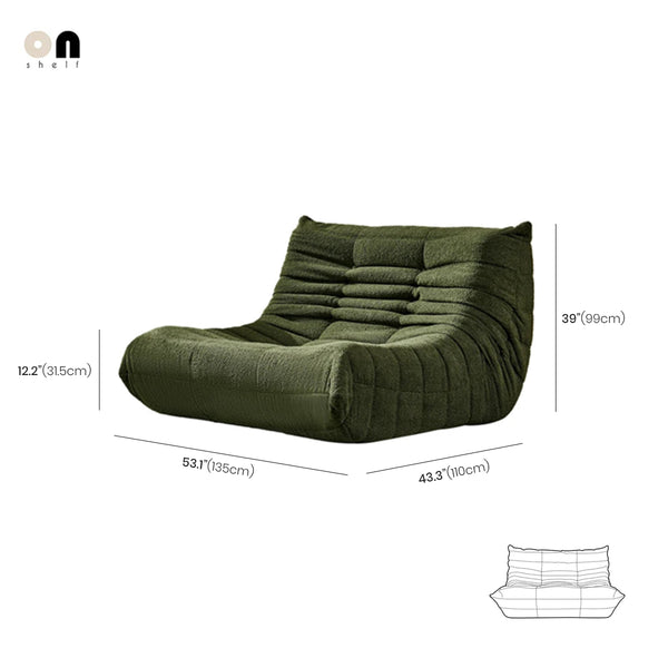 Teddy Velvet Foam Two-Seater Sofa