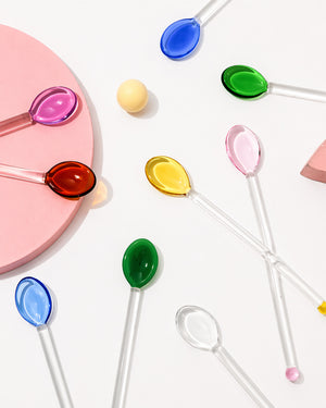 Colored Glass Cocktail Spoon