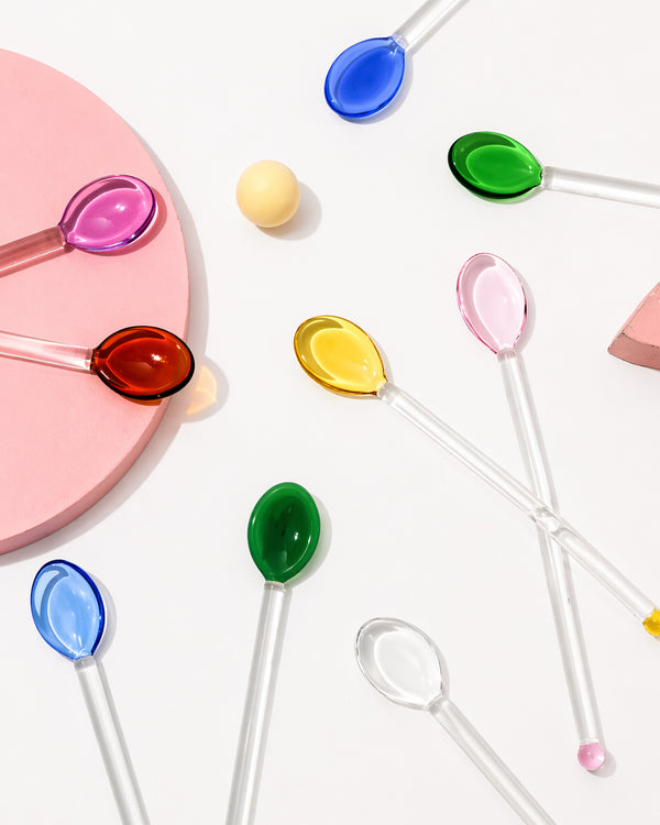 Colored Glass Cocktail Spoon
