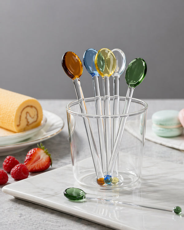 Colored Glass Cocktail Spoon