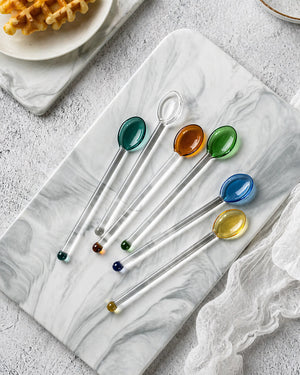 Colored Glass Cocktail Spoon