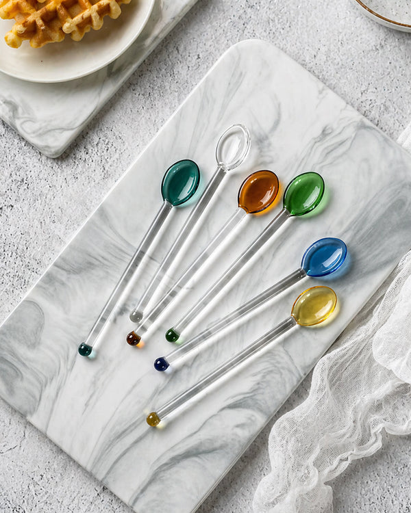 Colored Glass Cocktail Spoon