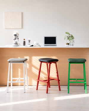 Saddle Seat Colored Metal Bar Stool