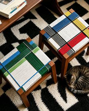 UOSU Woven Cord Square Stool
