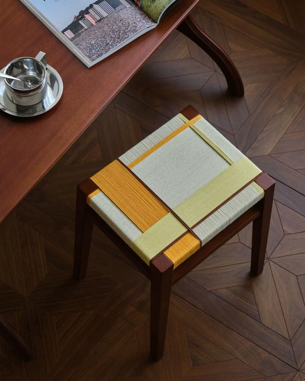 UOSU Woven Cord Square Stool