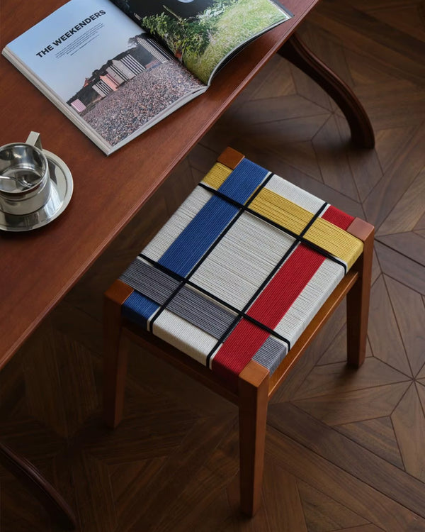 UOSU Woven Cord Square Stool