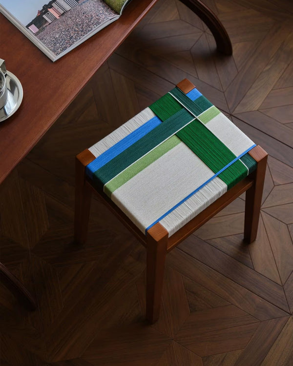 UOSU Woven Cord Square Stool