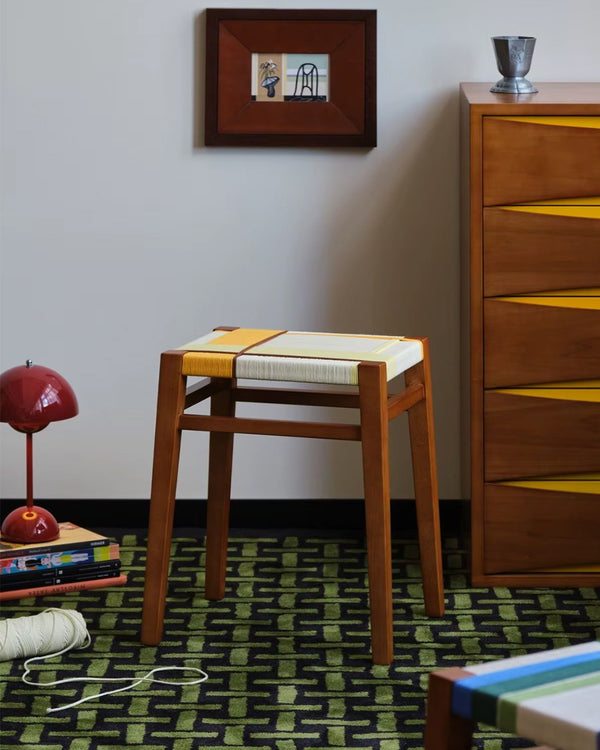 UOSU Woven Cord Square Stool