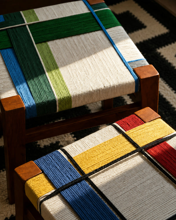 UOSU Woven Cord Square Stool