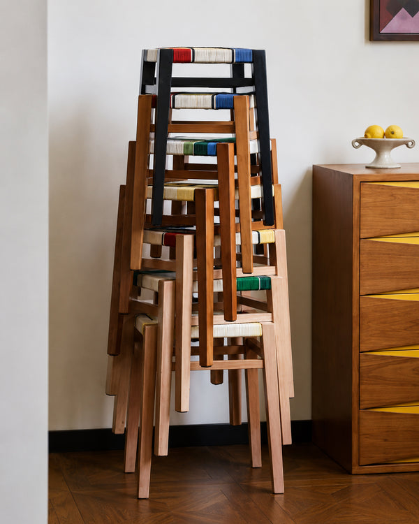 UOSU Woven Cord Square Stool