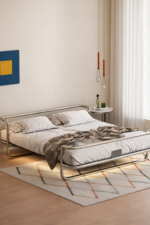 Studio Lima Stainless Steel Industrial Bed Frame
