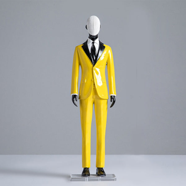 Male Model In Suit Hand-Carfted Statue