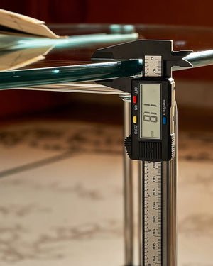 Studio Lima Oval Tempered Glass Stainless Steel Coffee Table