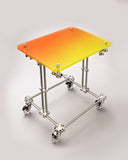 de homê Acrylic Top Industrial Stainless Steel Pipe Frame Side Table