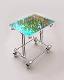 de homê Acrylic Top Industrial Stainless Steel Pipe Frame Side Table