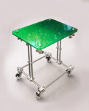 de homê Acrylic Top Industrial Stainless Steel Pipe Frame Side Table