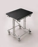 de homê Acrylic Top Industrial Stainless Steel Pipe Frame Side Table