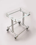 de homê Acrylic Top Industrial Stainless Steel Pipe Frame Side Table
