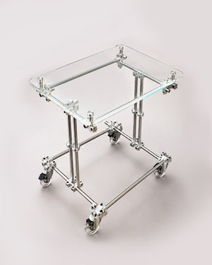 de homê Acrylic Top Industrial Stainless Steel Pipe Frame Side Table
