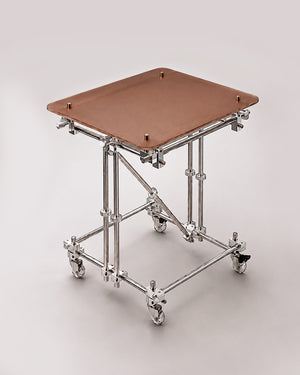 de homê Acrylic Top Industrial Stainless Steel Pipe Frame Side Table