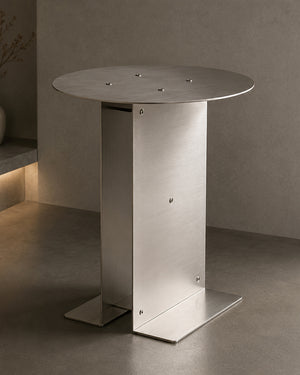 Studio Lima Hand-Polished Stainless Steel Accent Table