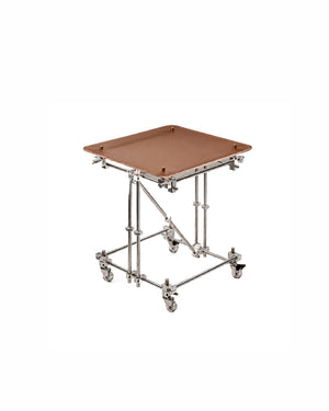 de homê Acrylic Top Industrial Stainless Steel Pipe Frame Side Table