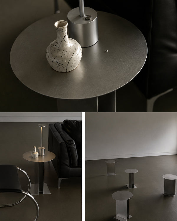 Studio Lima Hand-Polished Stainless Steel Accent Table