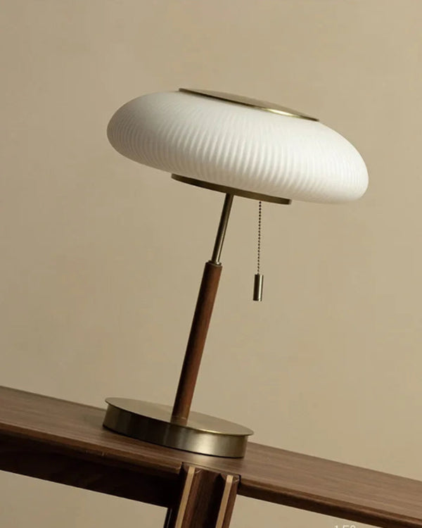 Nordic Vintage Table Lamp White Glass Desk Light for Bedroom