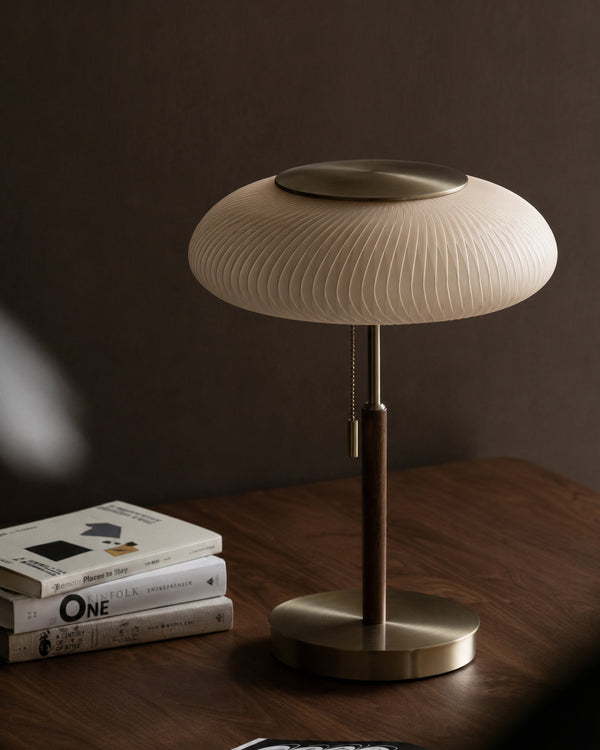 Nordic Vintage Table Lamp White Glass Desk Light for Bedroom