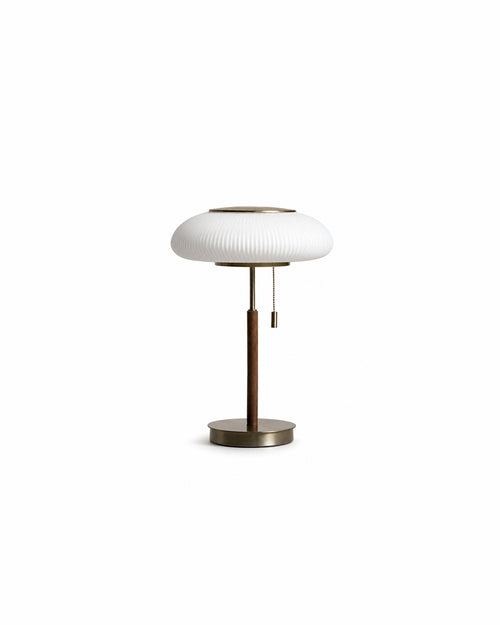 Nordic Vintage Table Lamp White Glass Desk Light for Bedroom