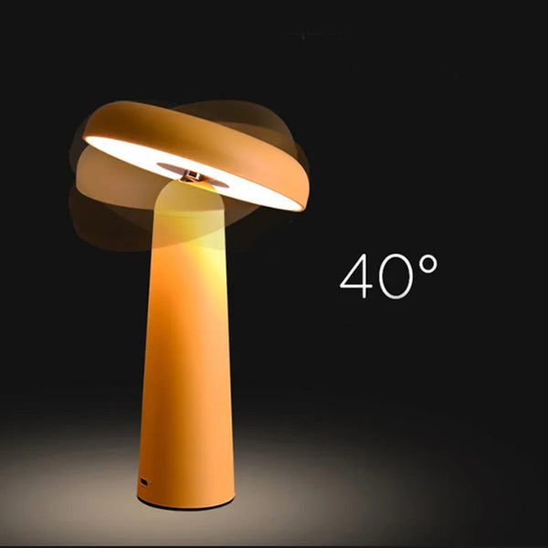 Lampe de table tactile sans fil inclinable en forme de champignon